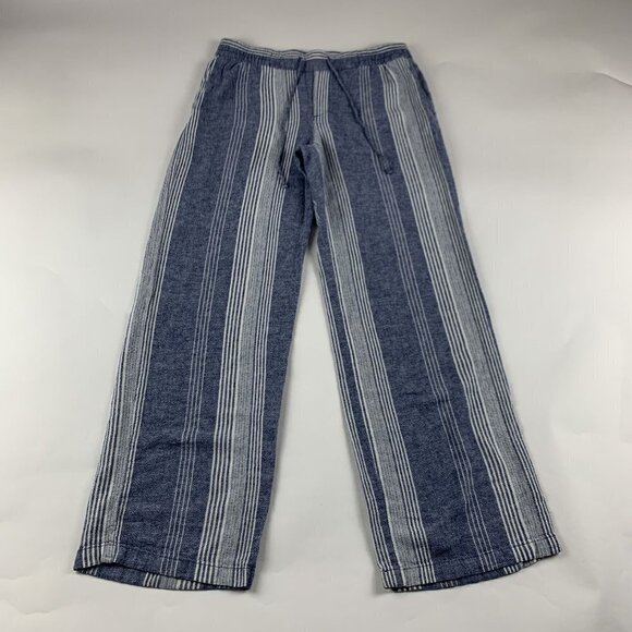 Old Navy Pants - TALL Old Navy Blue Striped Linen Blend Wide Leg Lounge Pant ST